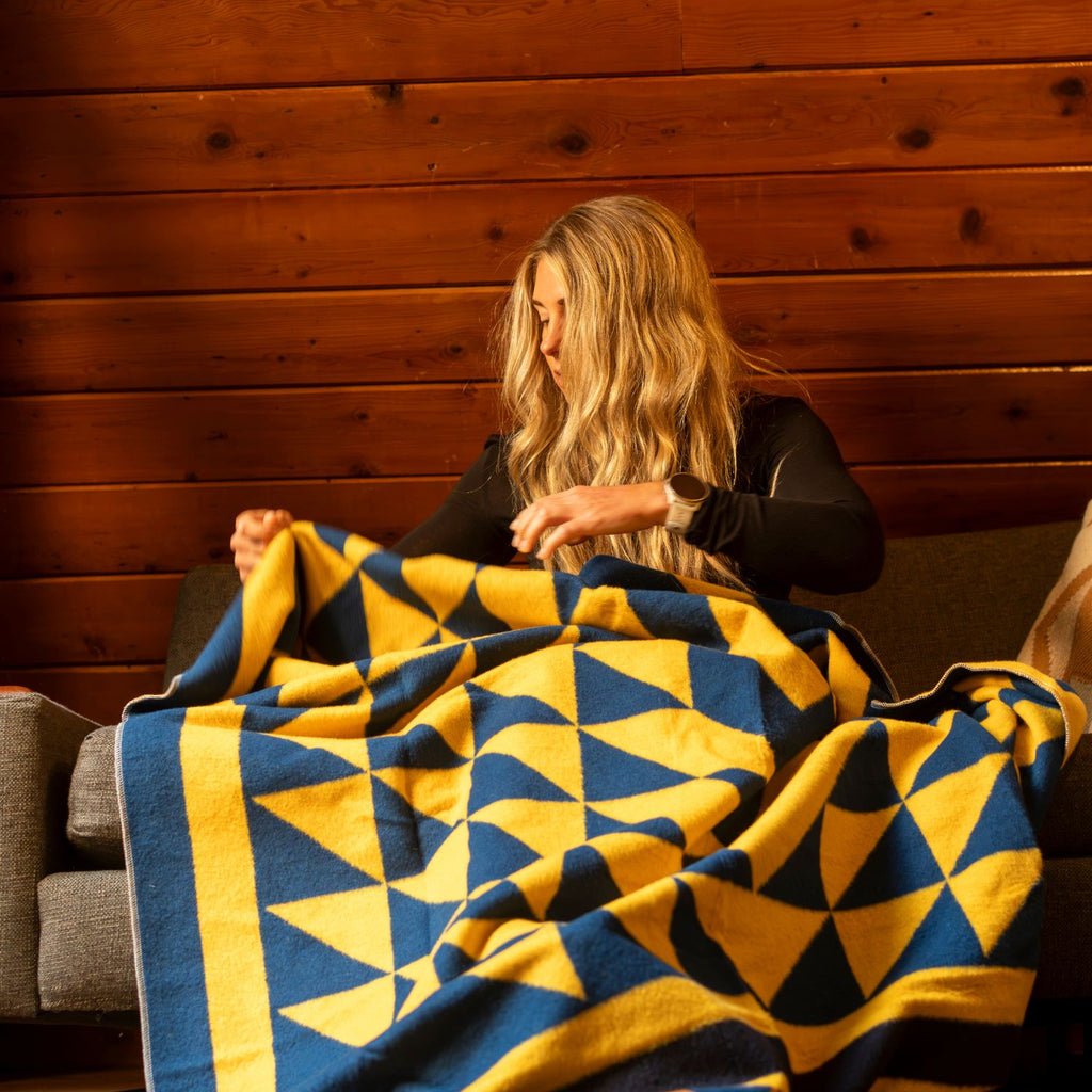 Merino Softwool Blanket - Quilted Amber