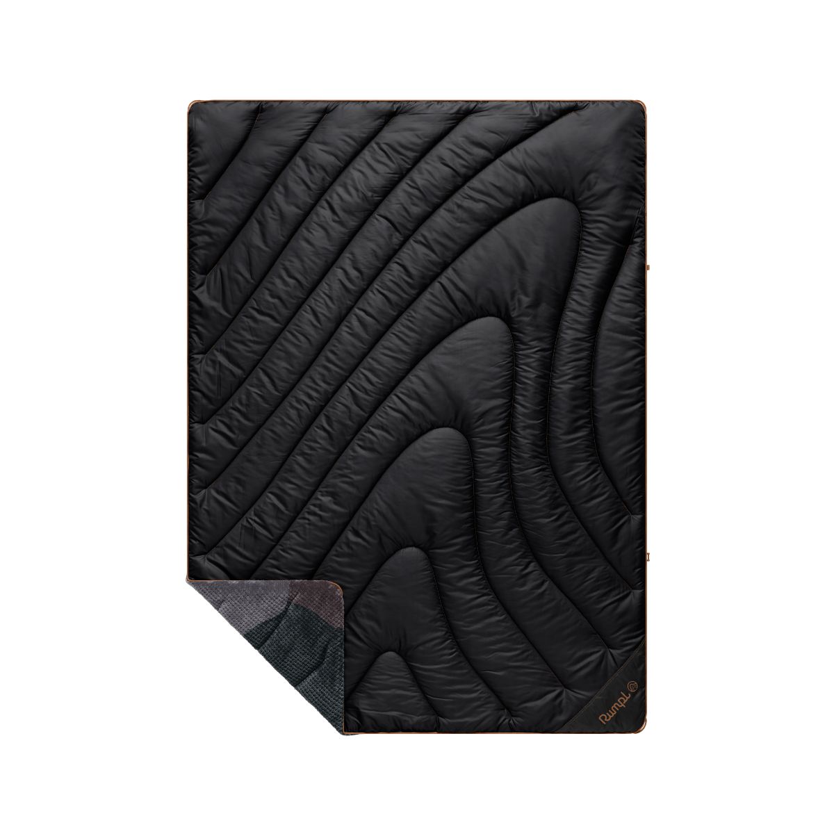 Fleece Puffy Blanket - Puzzled Black