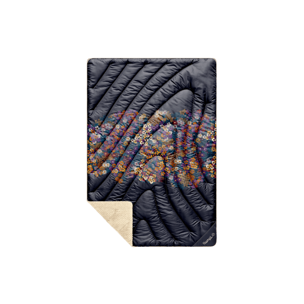 Fleece Puffy Blanket - Midnight Bloom