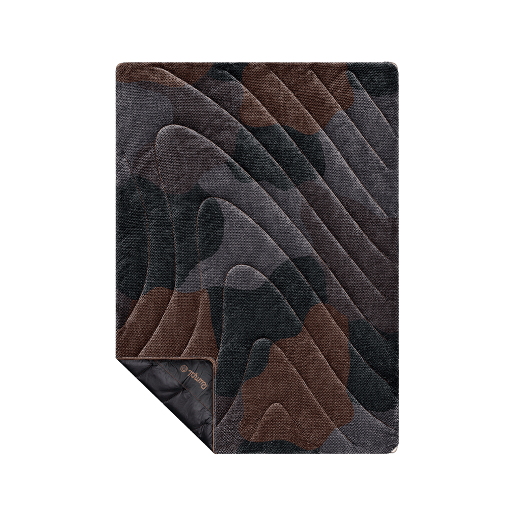 Fleece Puffy Blanket - Puzzled Black