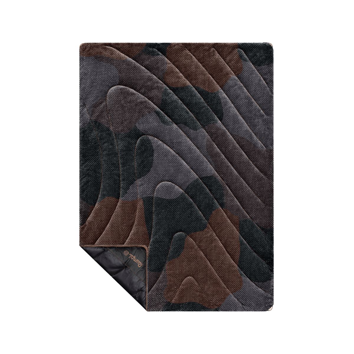 Fleece Puffy Blanket - Puzzled Black