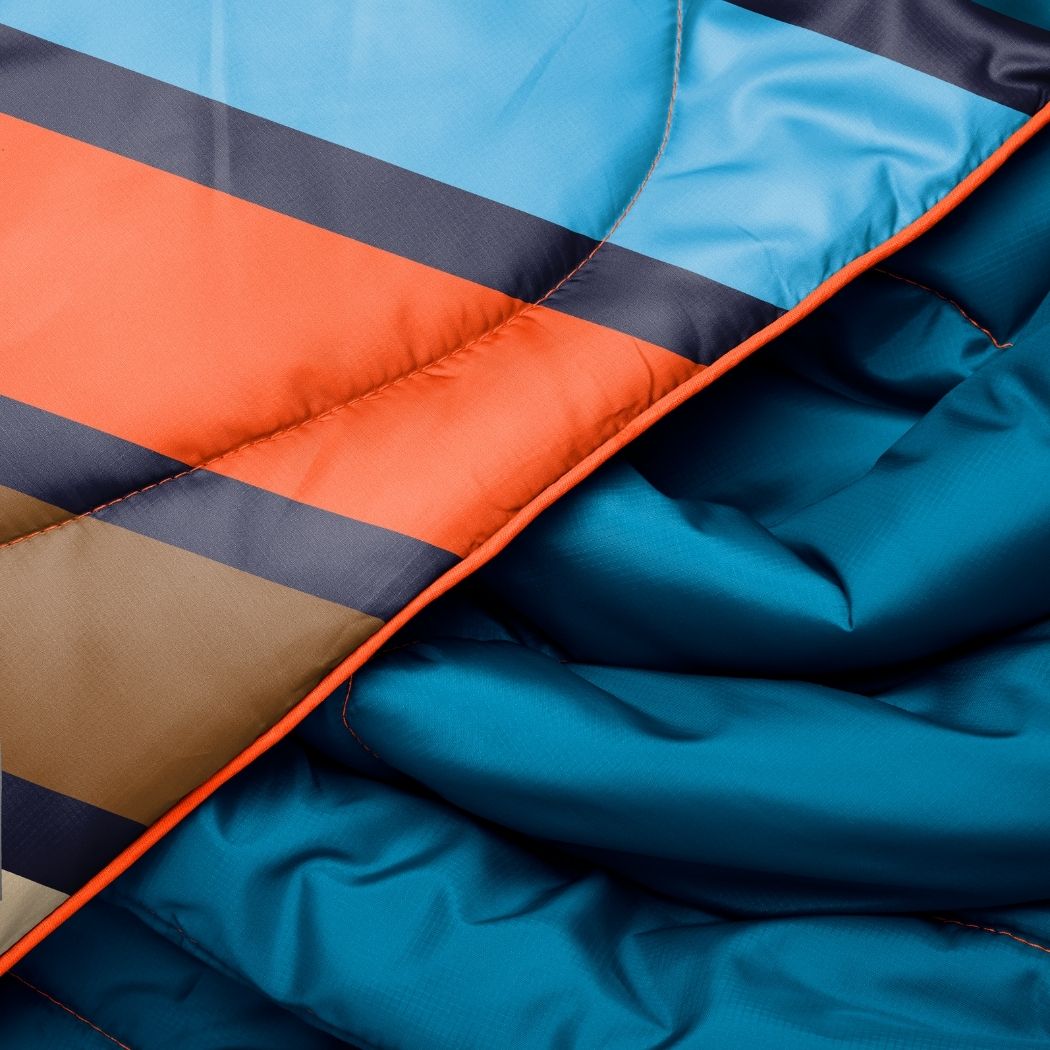 Original Puffy Blanket - Midnight Retro Stripes