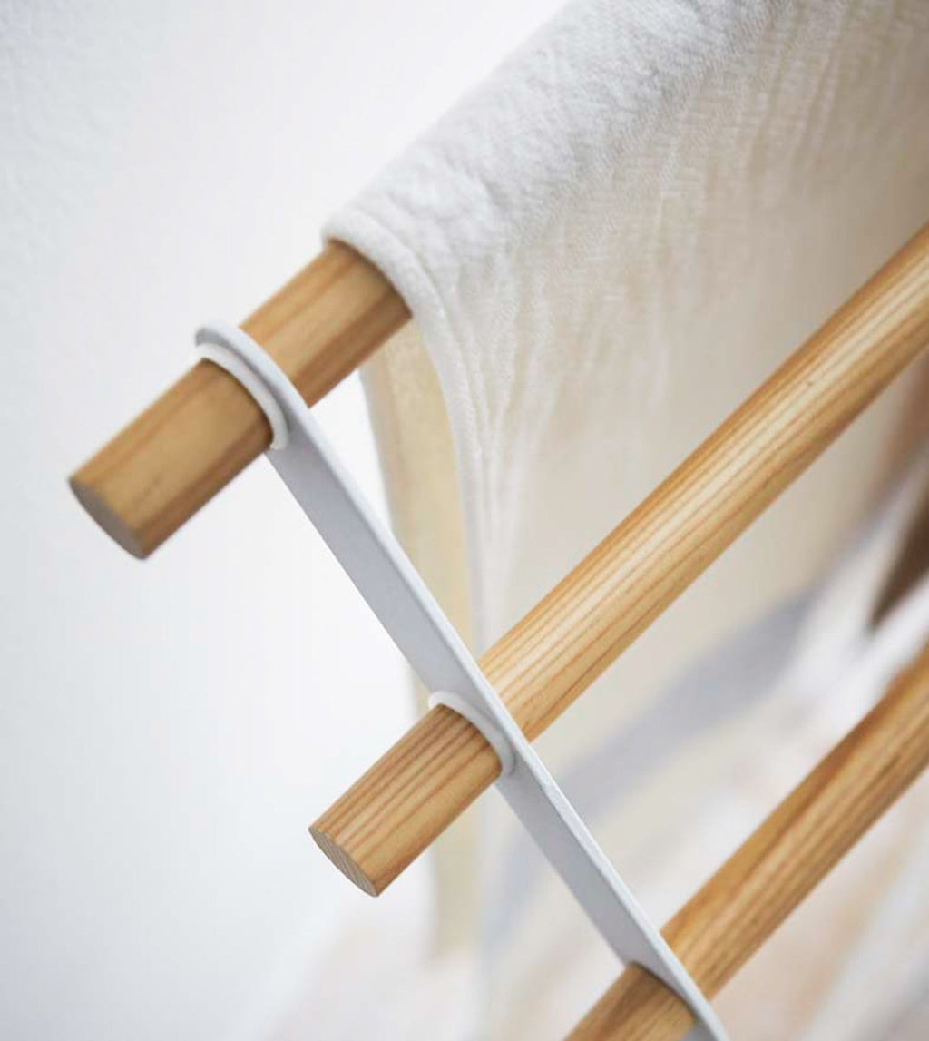 Bath Towel Rack (32" H)  - Steel + Wood